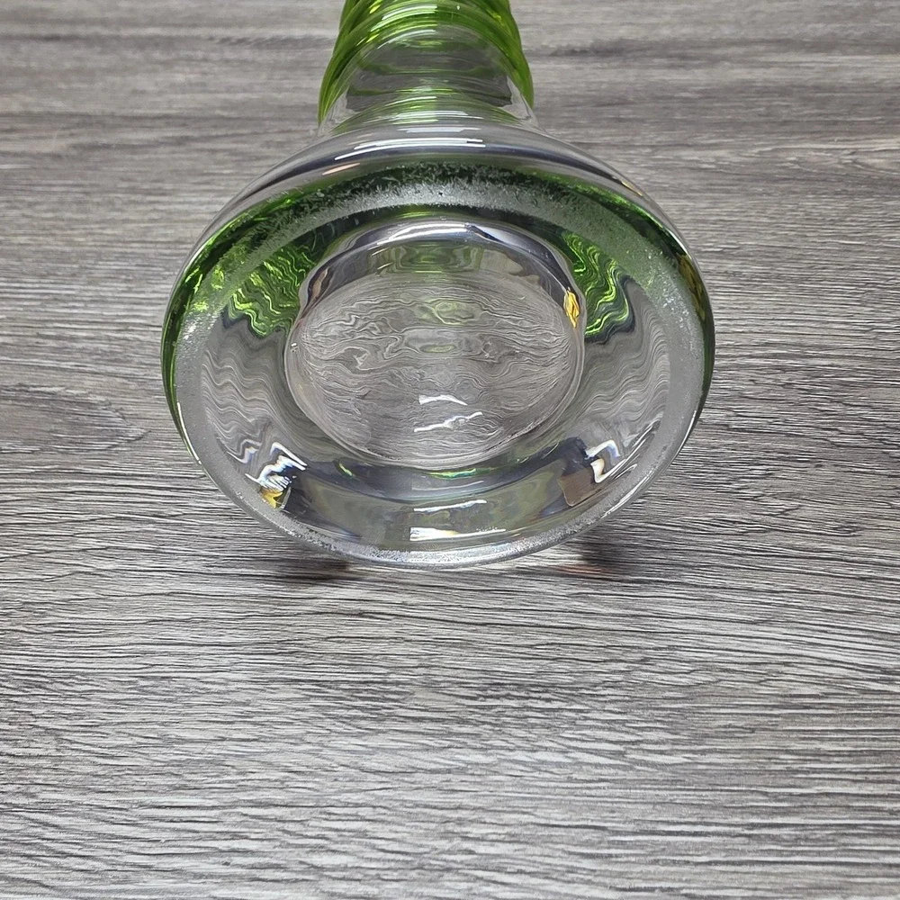 Tall Clear/Green Swirl Vase (19.75